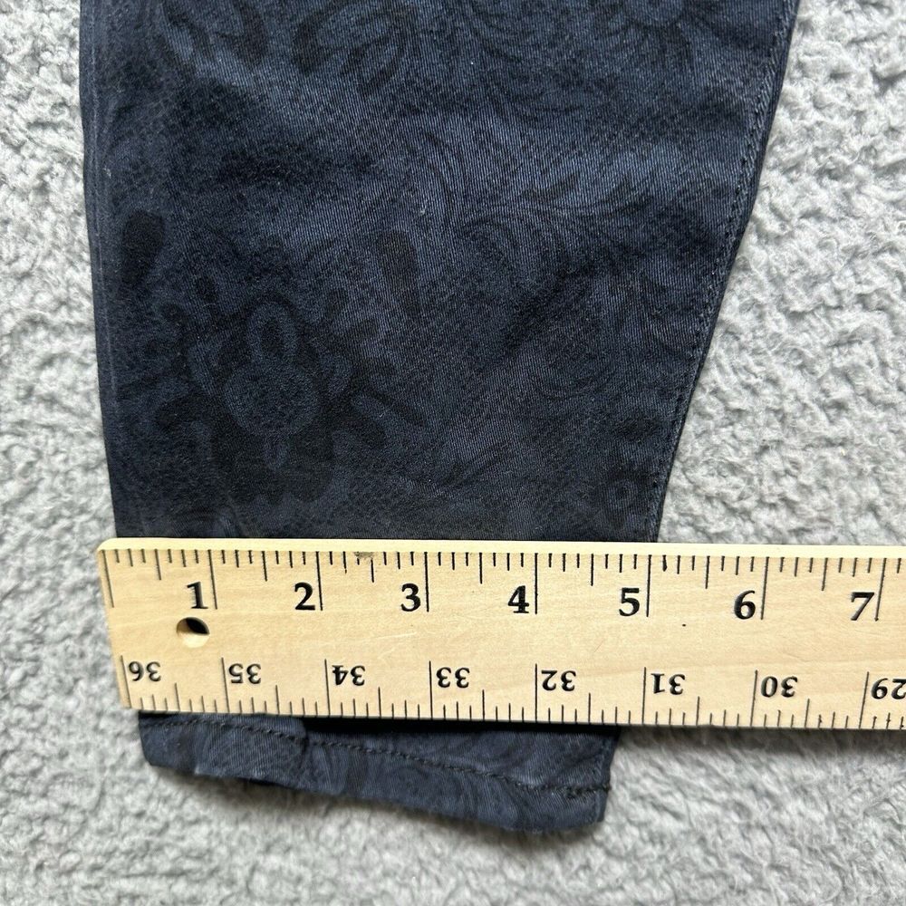 Cabi Jeans Women‎ 3196 Blue Black Lace Pattern Curvy Skinny Stretch Denim Size 2 - Picture 6 of 10
